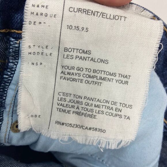 Current Elliott midrise dark wash distressed step hem pant jeans womens 25 - Picture 7 of 8